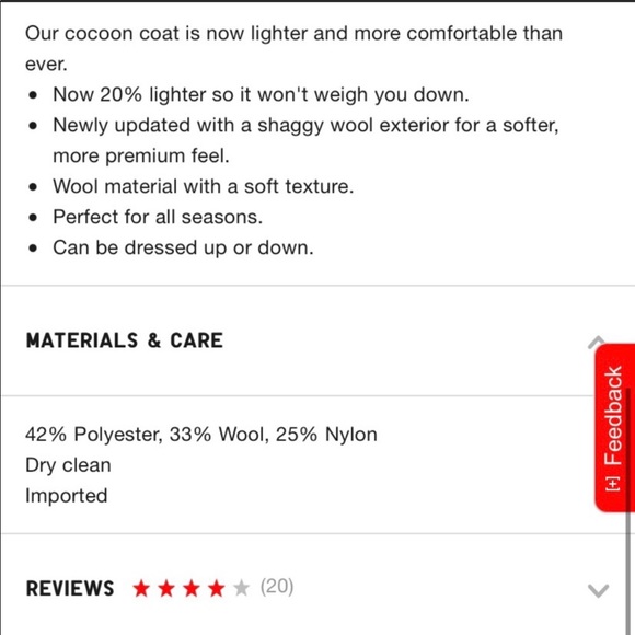 [SOLD] Uniqlo Women Double Face Cocoon Coat - Picture 6 of 9